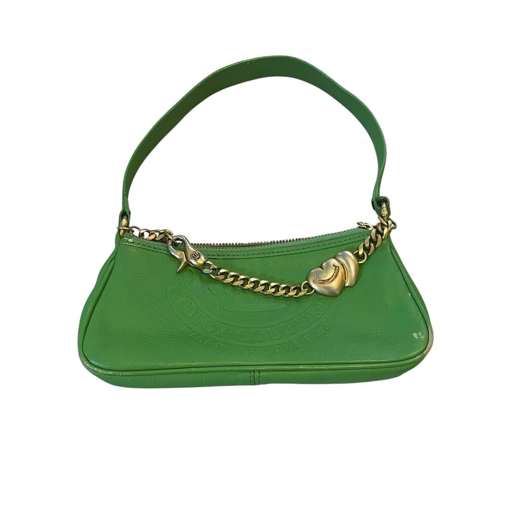 Vintage Y2K Emerald Green Juicy Couture Mini Shoulder Bag Gold Chain